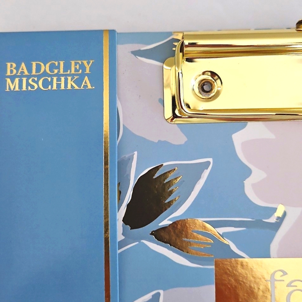 Badgley Mischka NWT Floral/Gold Motif Clipboard Set - Picture 2 of 9